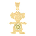 10K Yellow Gold Womens Green Cubic-Zirconia Girl Birthstone Baby Charm Pendant