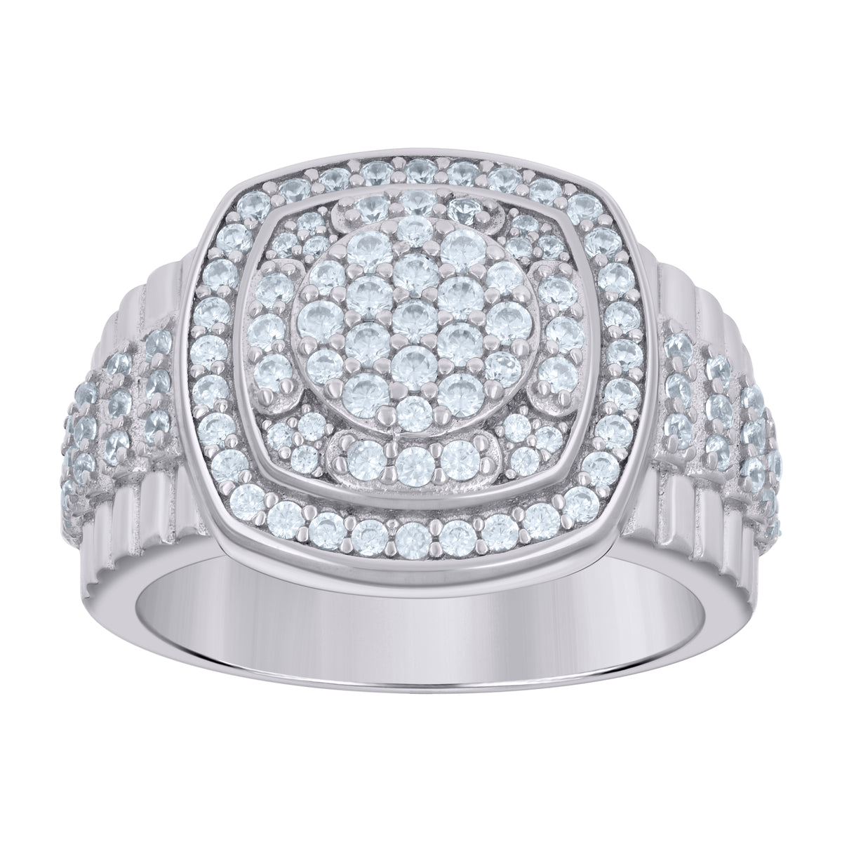 925 Sterling Silver Mens Cubic-Zirconia Fashion Ring