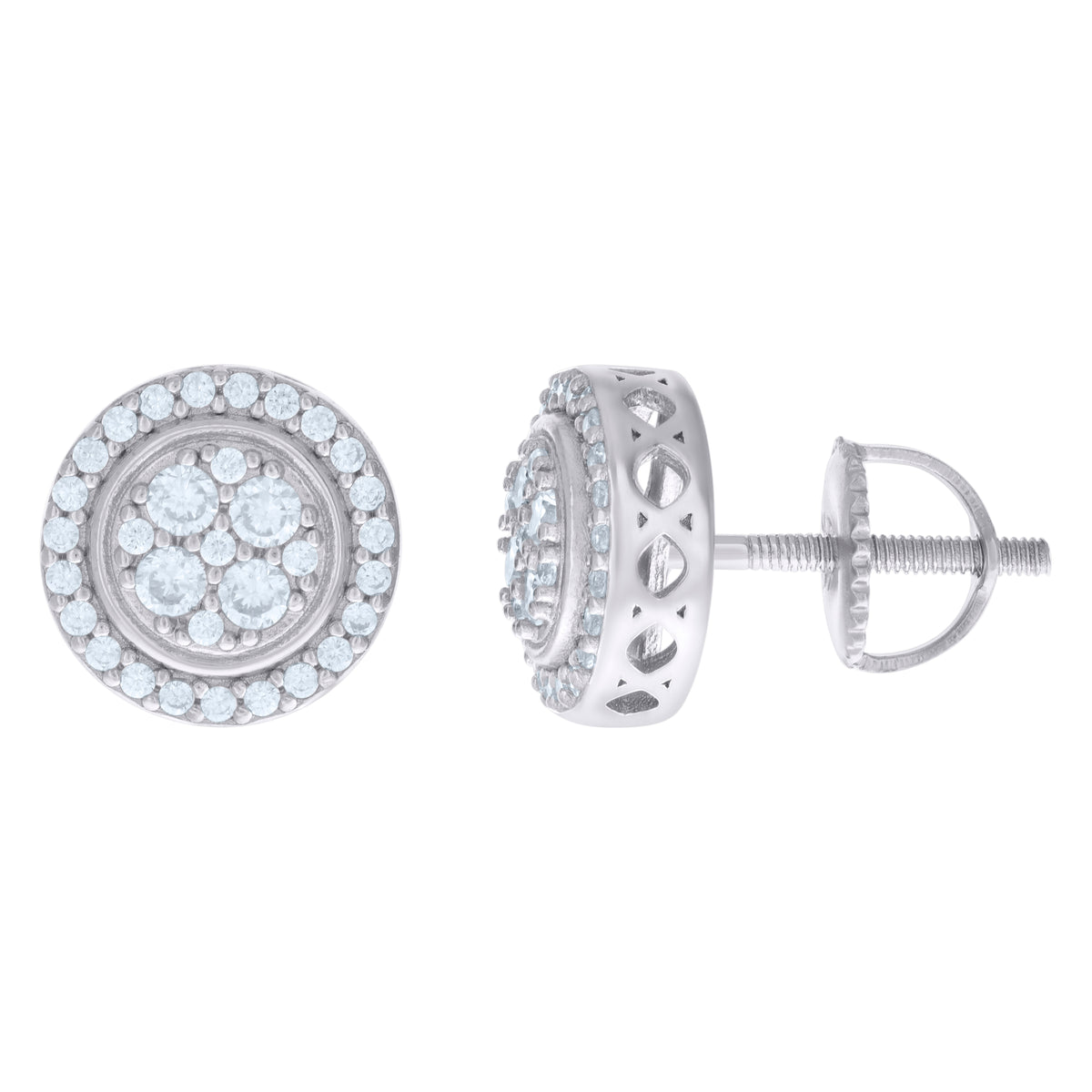 925 Sterling Silver Womens Cubic-Zirconia Fashion Stud Earrings