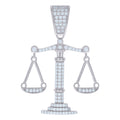 925 Sterling Silver Mens Cubic-Zirconia Scales of Justice Symbols Charm Pendant