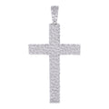 925 Sterling Silver Mens Nugget Cross Religious Charm Pendant