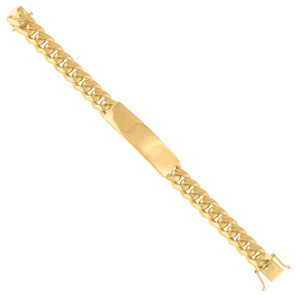 925 Sterling Silver Yellow-Tone Mens ID Bracelet