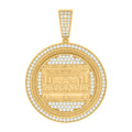 925 Sterling Silver Yellow-tone Mens Cubic-Zirconia Medallion Last Supper Religious Charm Pendant