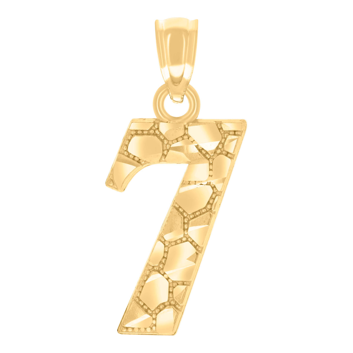 14K Gold Pendant Number "7"