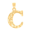 14K Gold Pendant Initial "C"