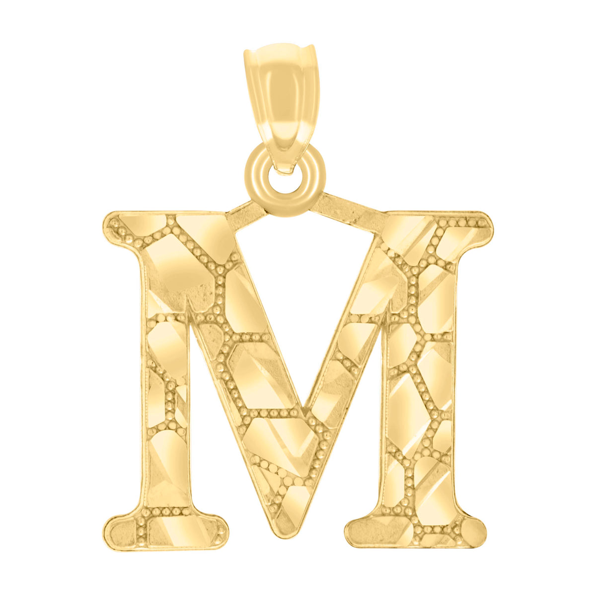 14K Gold Pendant Initial "M"