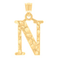 14K Gold Pendant Initial "N"