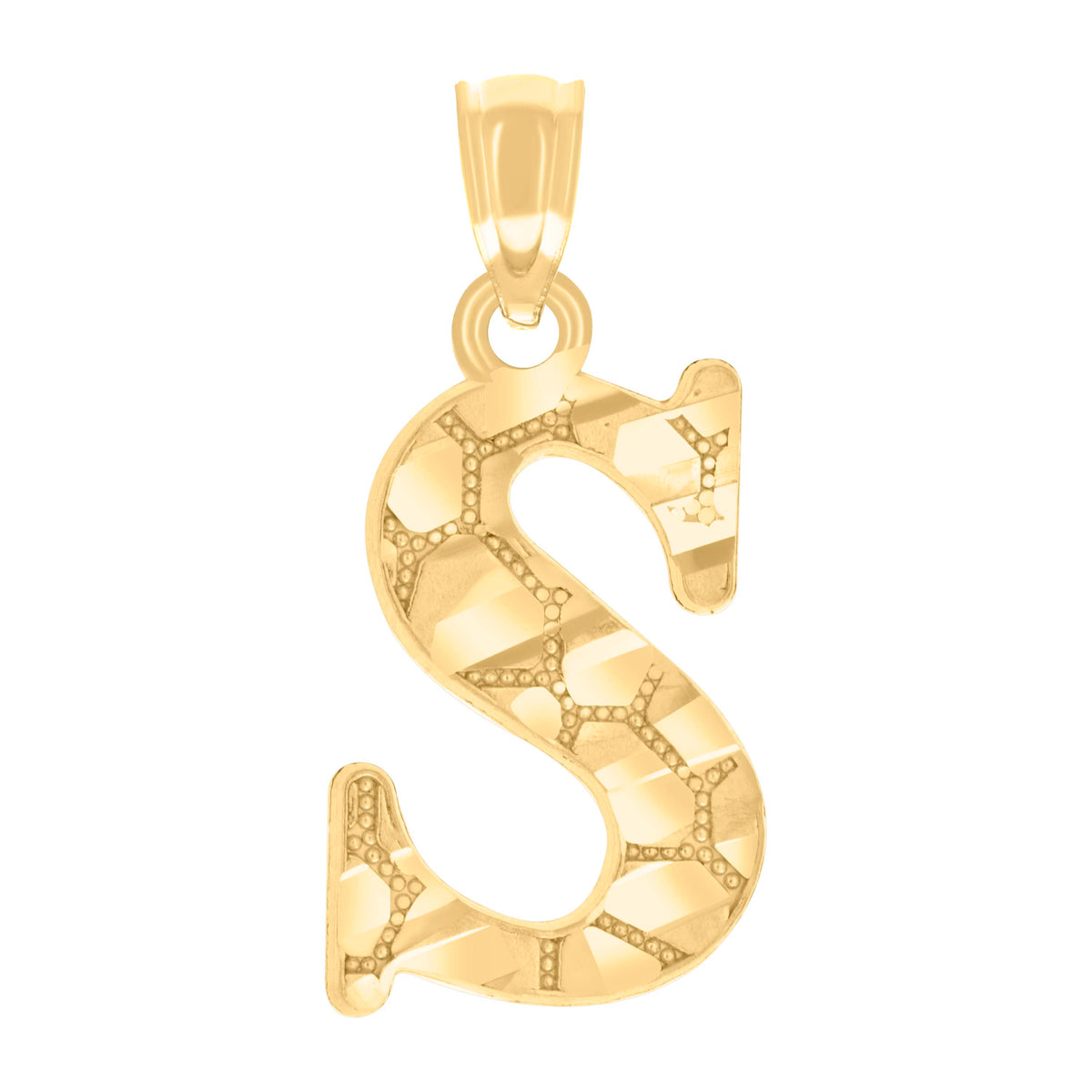 14K Gold Pendant Initial "S"