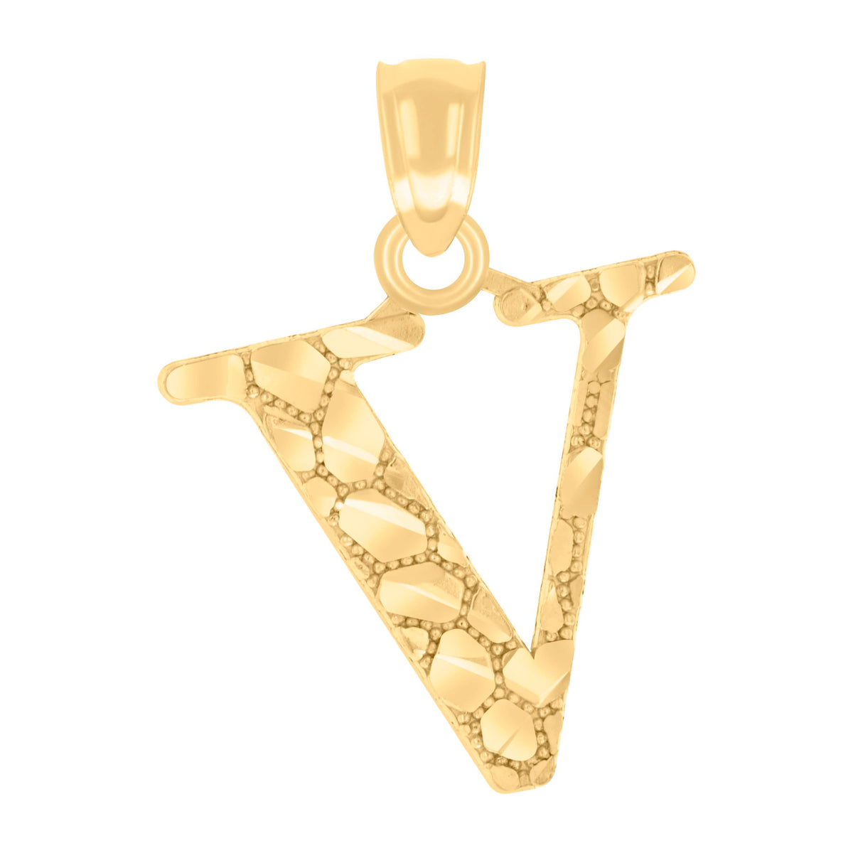14K Gold Pendant Initial "V"