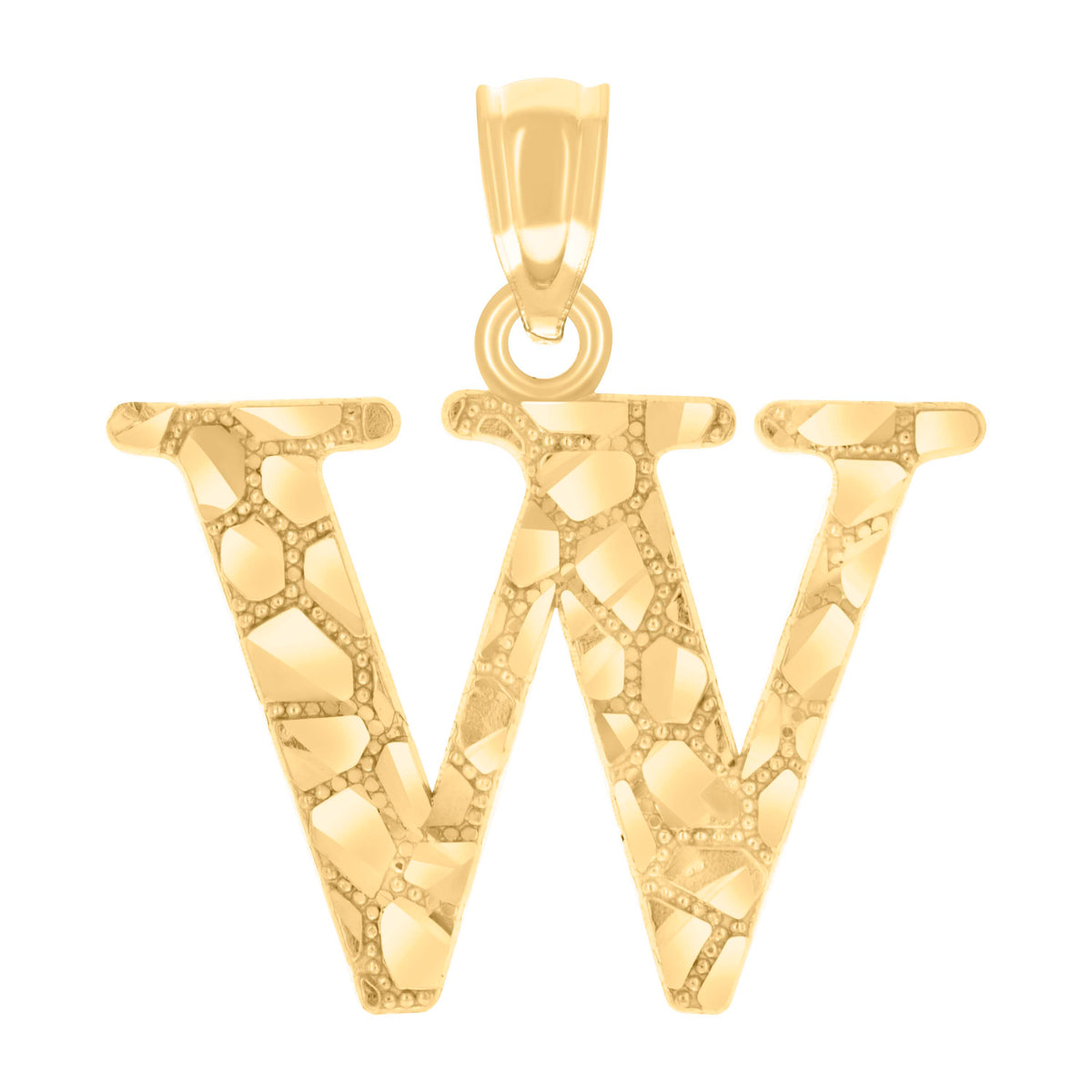 14K Gold Pendant Initial "W"