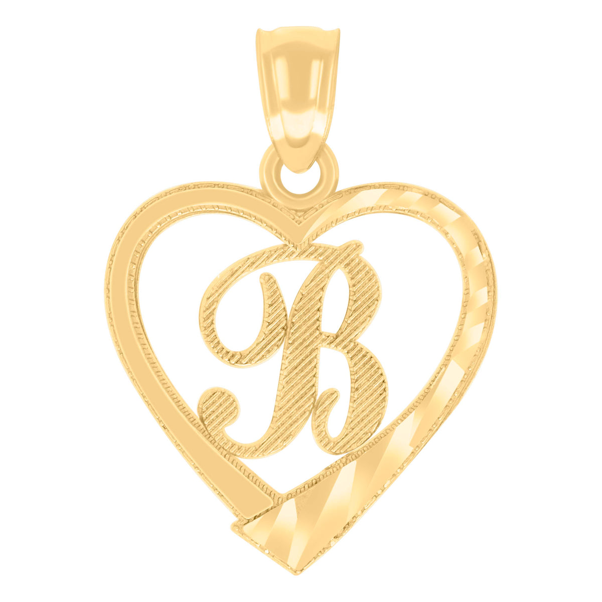 14K Gold Pendant Initial "B"