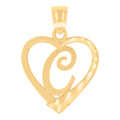 14K Gold Pendant Initial "C"