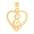 14K Gold Pendant Initial "E"