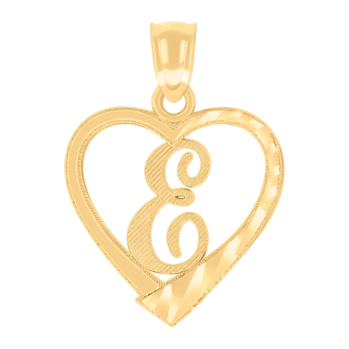 14K Gold Pendant Initial "E"