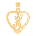 14K Gold Pendant Initial "H"