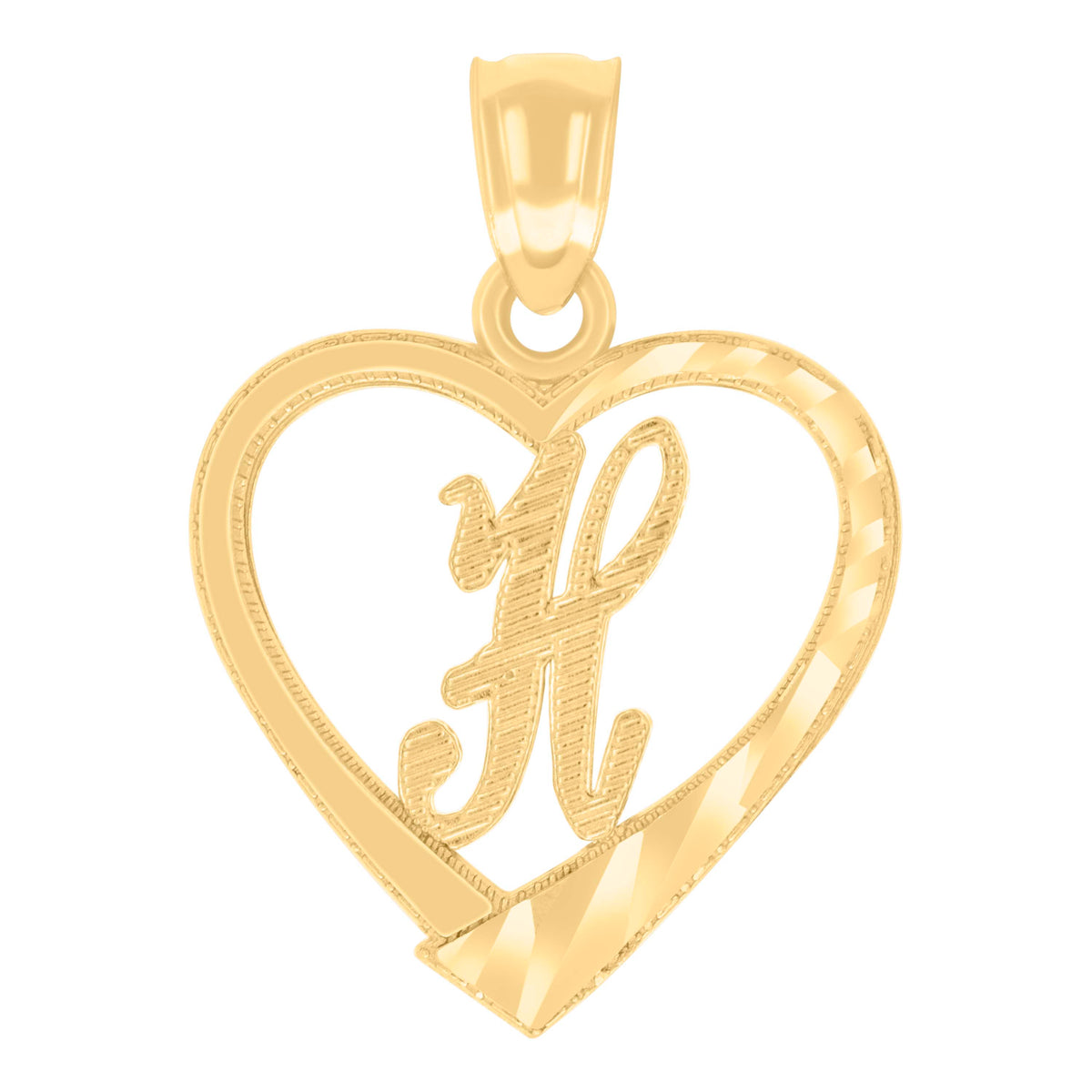14K Gold Pendant Initial "H"
