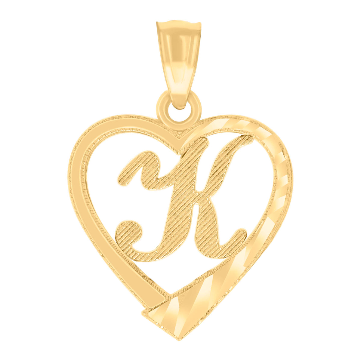 14K Gold Pendant Initial "K"
