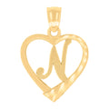 14K Gold Pendant Initial "N"