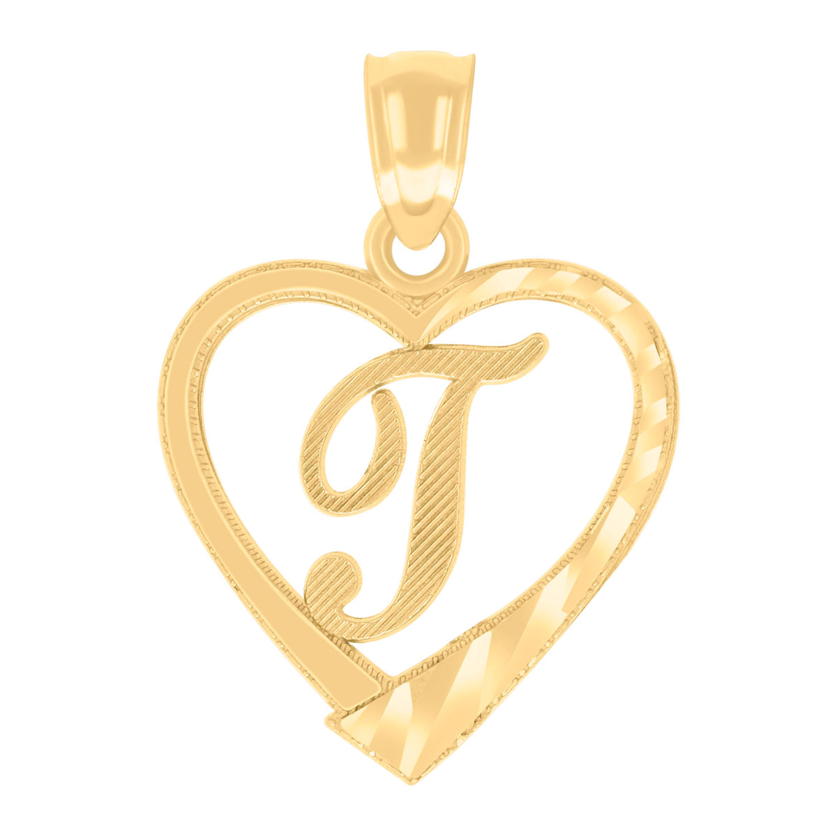 14K Gold Pendant Initial "T"