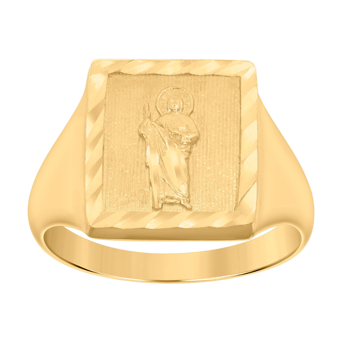 10K Yellow Gold Mens St. Jude Religious Ring