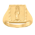 10K Yellow Gold Mens Death Angel Grim Reaper Ring