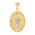 10K Two-tone Gold Mens Divine Infant Jesus Religious Charm Pendant