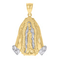 10K Two-tone Gold Mens Guadalupe Religious Charm Pendant