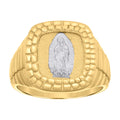 10K Two-tone Gold Mens Nugget Guadalupe Religious Ring