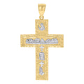 10K Two-tone Gold Mens Jesus Last Supper INRI Cross Religious Charm Pendant