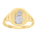 10K Two-tone Gold Womens St. Jude Religious Ring