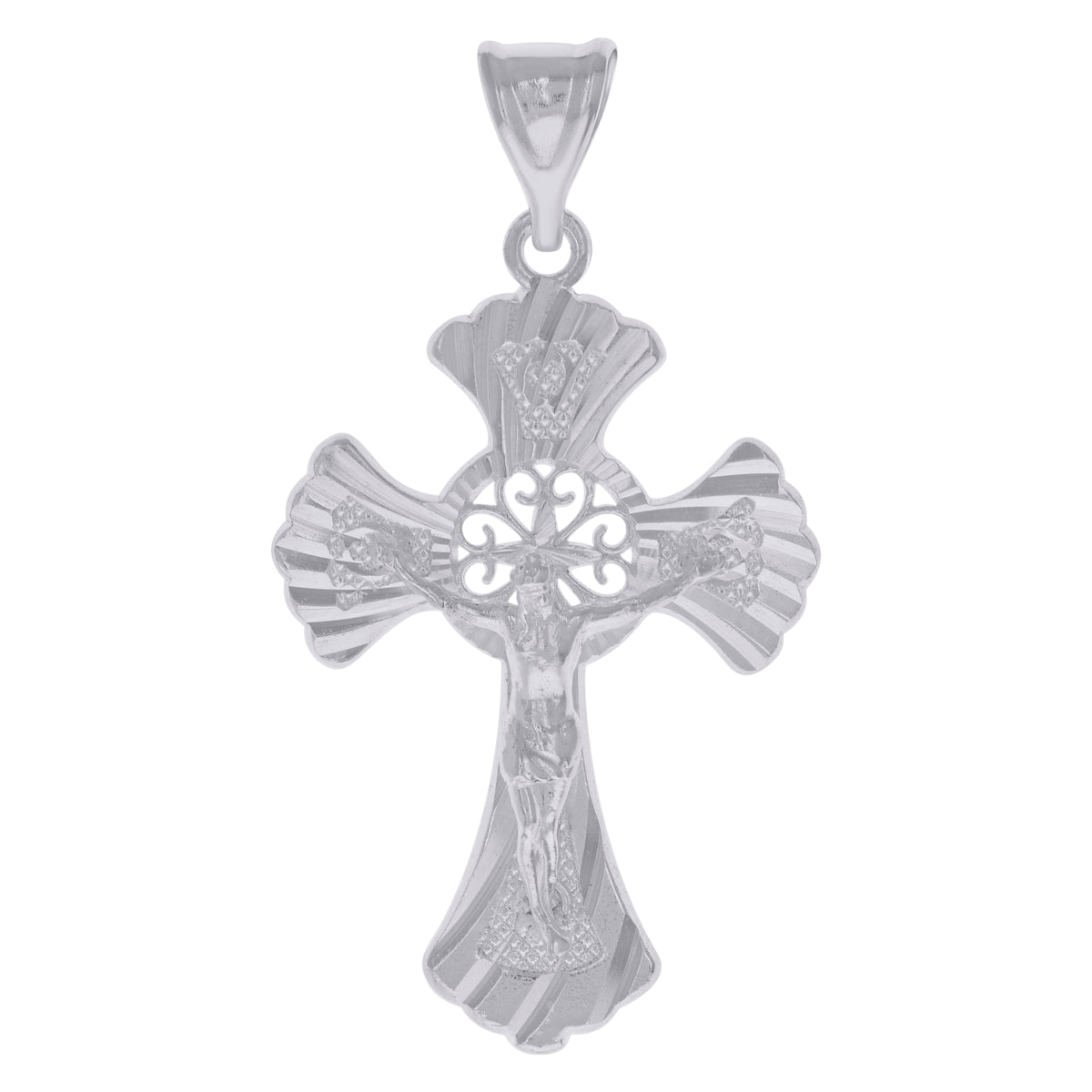 925 Sterling Silver Mens Crucifix Cross Religious Charm Pendant