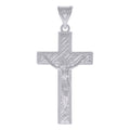 925 Sterling Silver Mens Crucifix Cross Religious Charm Pendant