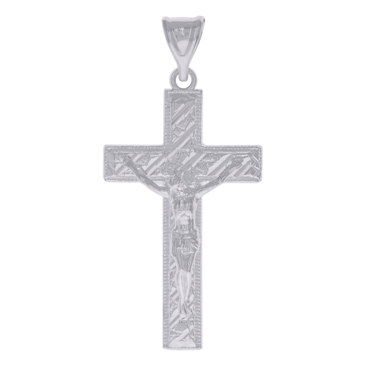 925 Sterling Silver Mens Crucifix Cross Religious Charm Pendant