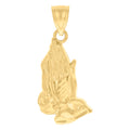 10K Yellow Gold Unisex Praying Hands Symbol Religious Charm Pendant