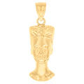 10K Yellow Gold Mens Nefertiti Egyptian Charm Pendant