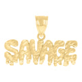 10K Yellow Gold Mens SAVAGE Talking Fashion Charm Pendant