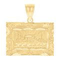 10K Yellow Gold Mens Last Supper Religious Charm Pendant