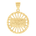 10K Yellow Gold Mens Last Supper Religious Charm Pendant