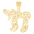 10K Yellow Gold Womens Chai Symbol Charm Pendant
