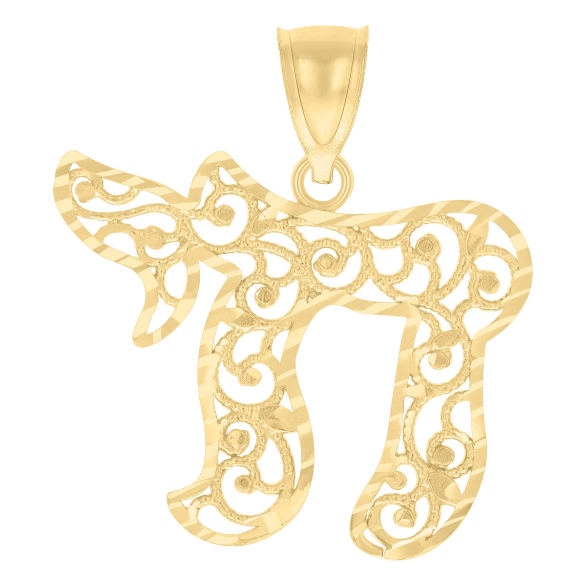 10K Yellow Gold Womens Chai Symbol Charm Pendant