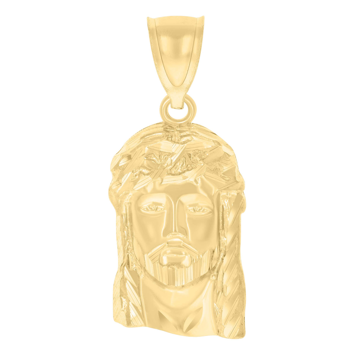 10K Yellow Gold Mens Jesus Religious Charm Pendant