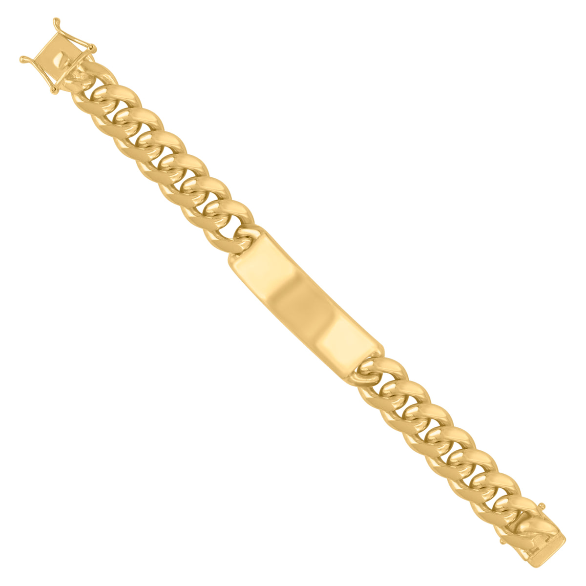 925 Sterling Silver Yellow-Tone Mens ID Bracelet