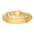 925 Sterling Silver Yellow-Tone Mens ID Bracelet