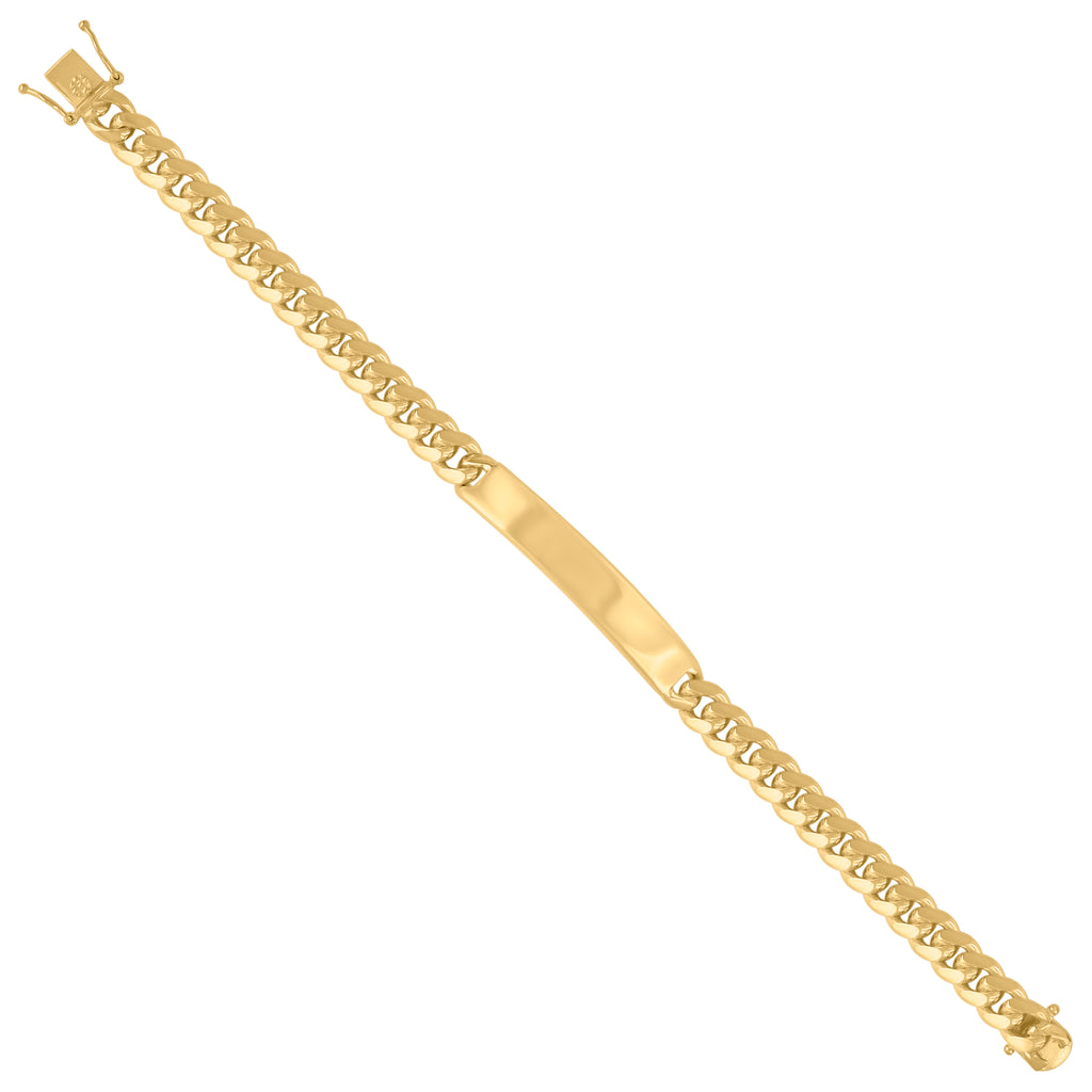 925 Sterling Silver Yellow-Tone Mens ID Bracelet