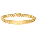 925 Sterling Silver Yellow-Tone Mens ID Bracelet