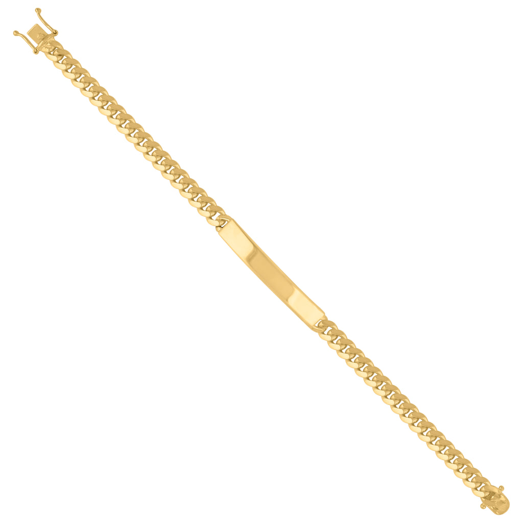 925 Sterling Silver Yellow-Tone Mens ID Bracelet