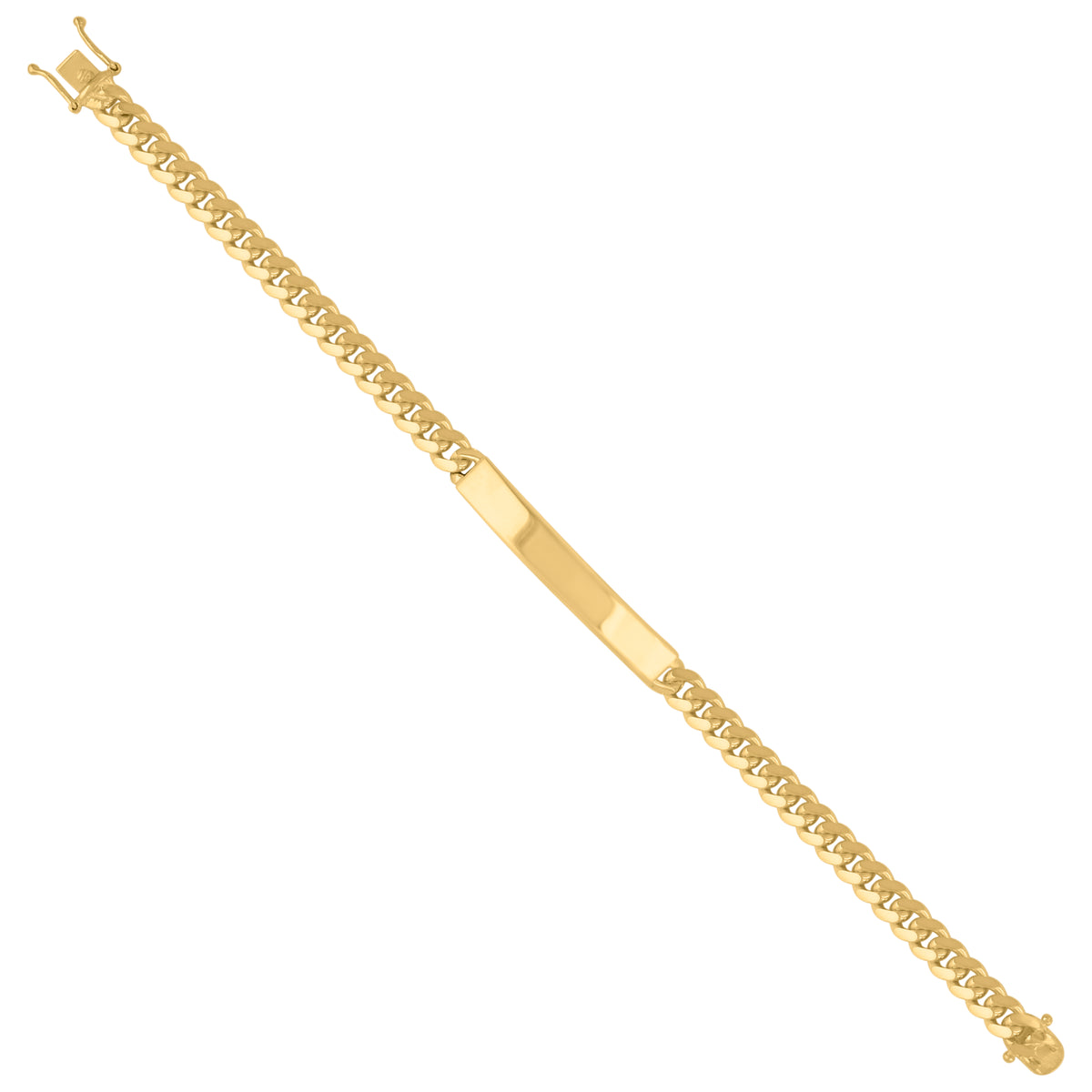 925 Sterling Silver Yellow-Tone Mens ID Bracelet
