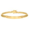 925 Sterling Silver Yellow-Tone Mens ID Bracelet
