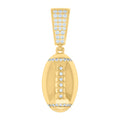 925 Sterling Silver Yellow-tone Mens Cubic-Zirconia Football Sports Pendant