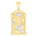 10K Two-tone Gold Mens St. Barbara Religious Charm Pendant